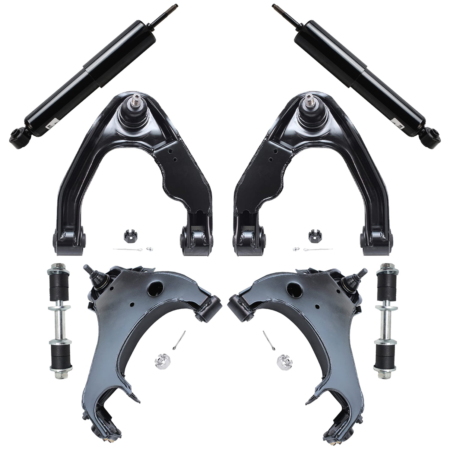 Detroit Axle 8PC Front Shock Absorber and Control Arm Suspension Kit for  2000-2004 Nissan Xterra 4WD