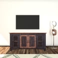 thumbnail image 2 of 60" Black Solid Wood Cabinet Enclosed Storage Distressed TV Stand, 2 of 3
