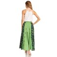 thumbnail image 2 of Sakkas Maran Women's Boho Embroidery Skirt with Lace Elastic Waist and Pockets - Sage Green - Plus Size, 2 of 5