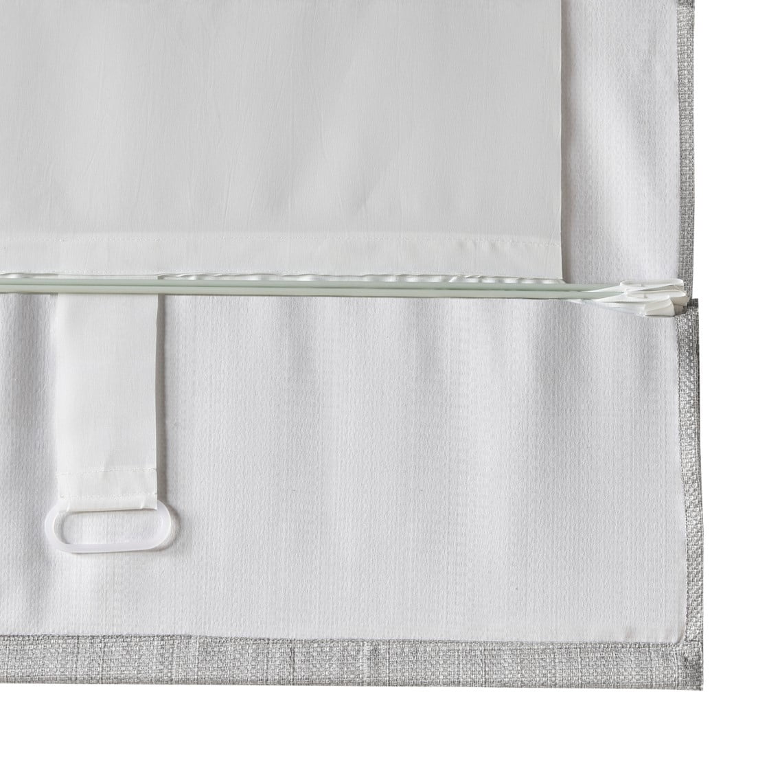 MAYEERTY Basketweave Room Darkening Cordless Roman Shade, Grey, 64" L x 33" W