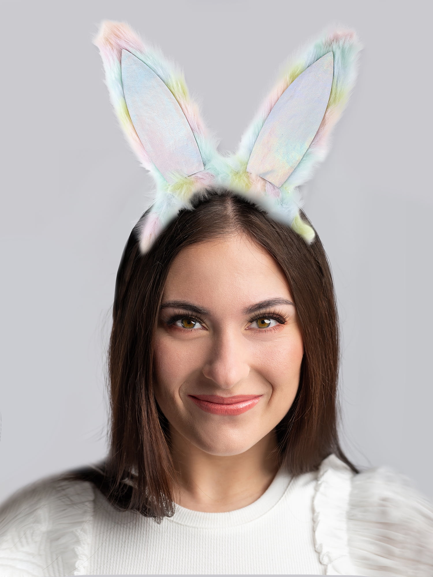 Way to Celebrate Easter Rainbow Bunny Ears Headband, 1 Piece