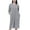 Grey, variant on Women's Soft House Coat Button Up Robe Housedress Button 3/4 Sleeve Pocket V Neck Knee Length Nightgown Grey Large-X-Large