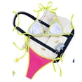 thumbnail image 5 of Stamzod Triangle Bikini Sets for Women Two Piece Drawstring Bathing Suits High Cut Cheeky Swimsuit Summer Beach Swimwear Hot Pink-1 L, 5 of 5