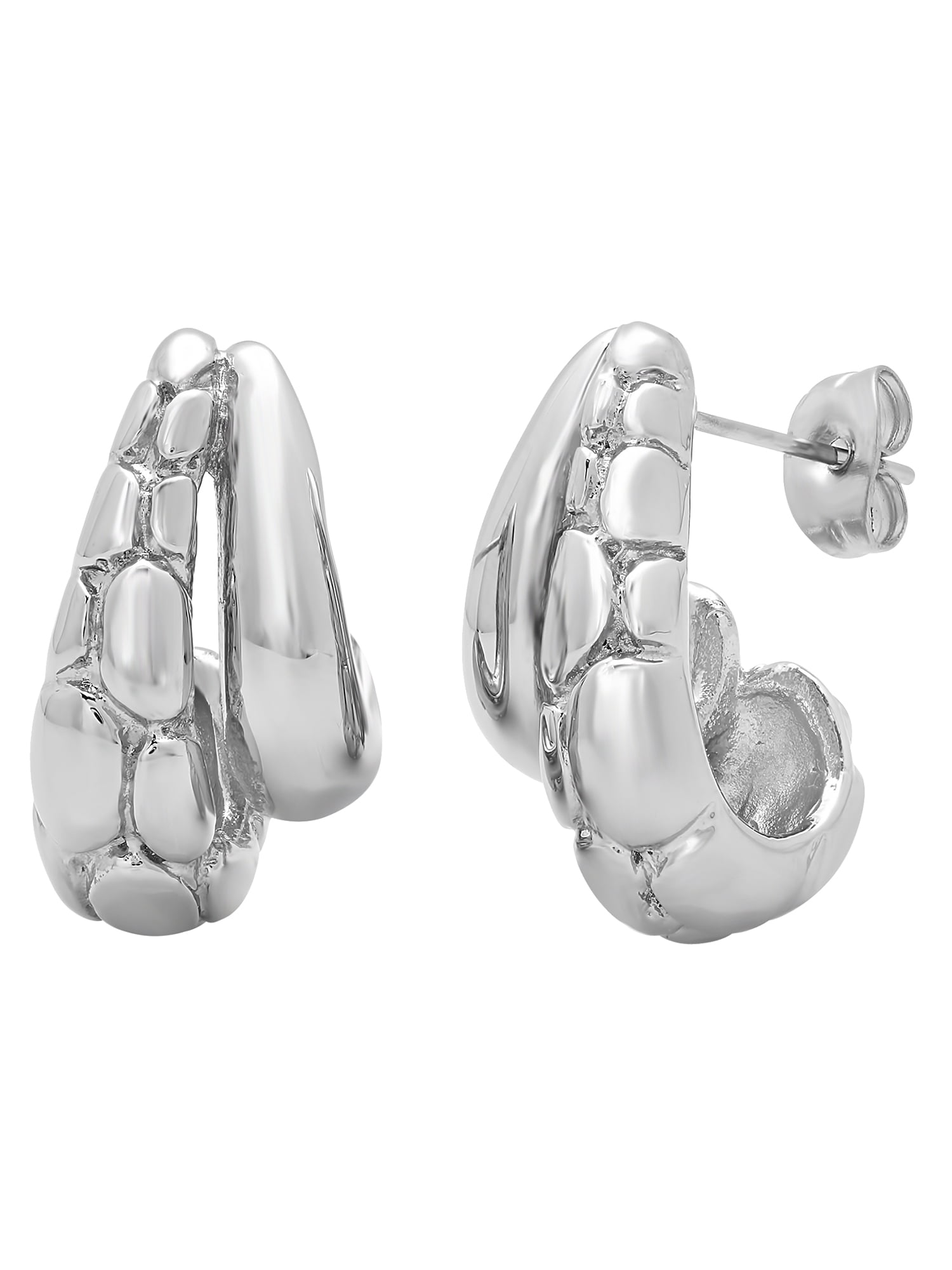 Women's Stainless Steel Pebble Stone Fashion Stud Earrings