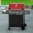 thumbnail image 2 of Expert Grill 4-Burner Gas BBQ Grill with Side Burner, Red, 2 of 11