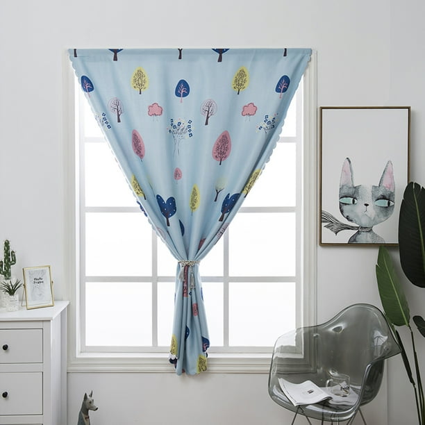 Floral Short Blackout Window Curtain Panel, EnergyEfficient, Light