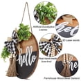 thumbnail image 3 of Welcome Sign For Front Door, Front Door Decoration For Farmhouse Porch Decor, Rustic Welcome Wreath Sign With Greenery, Round Wooden Hanging Sign Housewarming Gift For Home Outdoor Indoor, 3 of 5