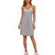 thumbnail image 2 of INSPIRE CHIC Lencería de Mujer Modal Sin Mangas con Tirantes de Espagueti Vestido de Noche Ropa de Casa M Gris Claro, 2 of 6