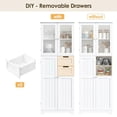 thumbnail image 3 of Homfa Kitchen Pantry Storage Cabinet, 67" White Pantry Cabinet with Doors and Removable Drawers, Freestanding Cupboard for Dining Room, 3 of 7