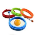 thumbnail image 2 of BE-TOOL Round Silicone Egg Pancake Ring with Handle Omelet Fried Egg Poached Eggs Tool Temperature Resistance -30℃ to 230℃ Orange, 2 of 8