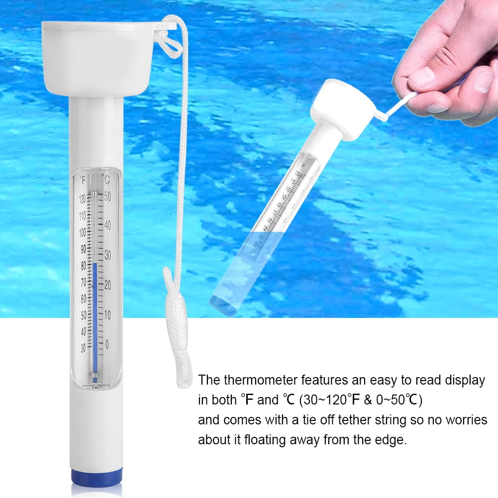 Etase 2 Pcs/Set Basic Blue and White Swimming Pool Water Temperature Thermometer Combination Set