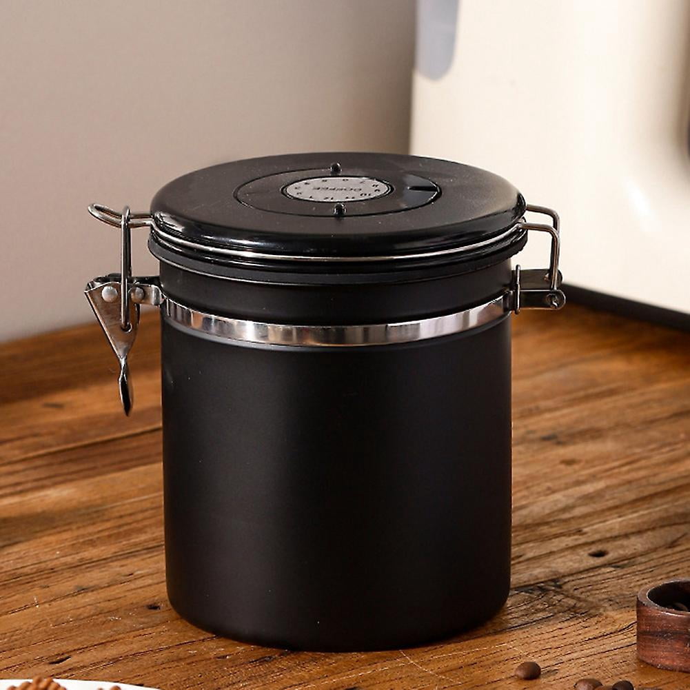 Airtight Coffee Storage Container Multifunctional Food Storage Container for Fresh-Coffee Bean 1.8L Silver
