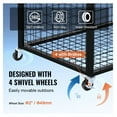 thumbnail image 3 of Sports Ball Storage Cart - Lockable Rolling Cage for Basketballs, Soccer Balls & Volleyballs - Steel Organizer for Gym, School, Garage - Indoor/Outdoor, 3 of 7