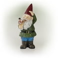 thumbnail image 3 of Alpine Corporation 12" Gnome Holding a Mushroom Garden Statue, 3 of 12