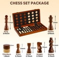 thumbnail image 3 of Juego de ajedrez Tobaisaa magnético de madera plegable 2 en 1, 3 of 7