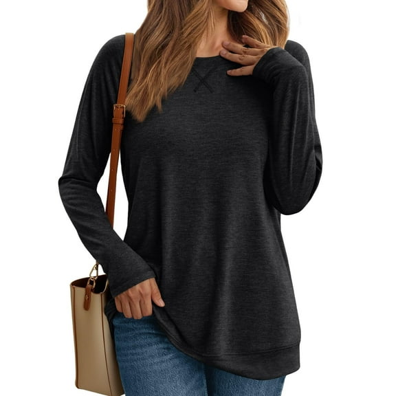 Womens Long Sleeve Shirts Casual Loose Fit Tops Fall Fashion Dressy Basic Trendy Outfits Clothes 2024