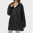 thumbnail image 3 of TrendOFT Womens Waterproof Raincoat Lightweight Rain Jacket Hooded Windbreaker with Pockets for Outdoor Black XXXXXXL, 3 of 6