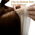 thumbnail image 4 of MY-LADY 8Pcs 18Clips Clip in Hair Extensions Human Hair for Women Double Weft Brazilian Remy Straight Human Hair Clip in Hairpiece 14inch #70 Bleach White, 4 of 8