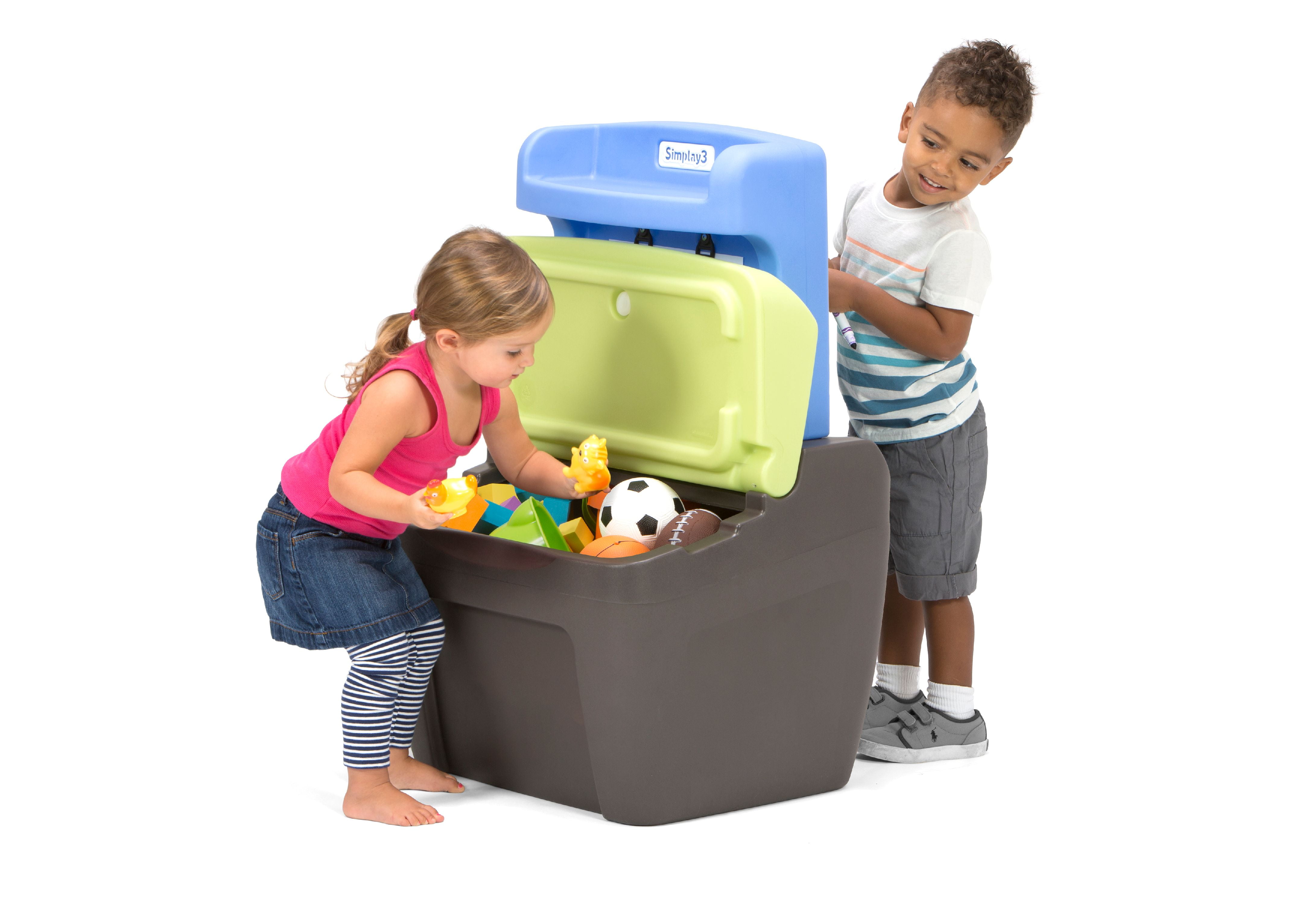 Simplay3 Toy Box Double-Sided Dry Erase Easel with Storage