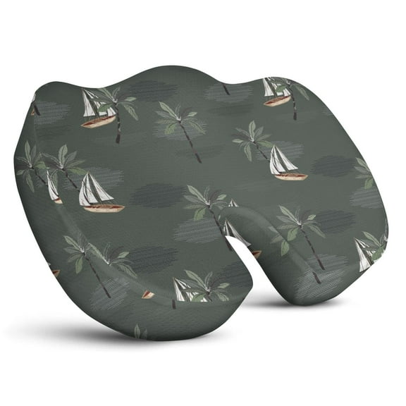Premium Hawaiian Pattern Memory Foam Seat Cushion Ergonomic Chair Pad for Office Chair, Car, Airplane & Bleachers Sciatica, Tailbone Hip & Back Pain Relief - Chair Cushion for Long Office Workers.