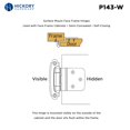 thumbnail image 4 of Hickory Hardware P143-W 3/8-Inch Offset Surface Self-Closing Hinge, White, 4 of 5