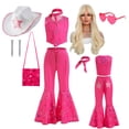 thumbnail image 2 of Disfraz de Barbi de película para niñas, conjunto de 2 pantalones de piezas, Top y pantalones acampanados, Cosplay de fiesta de cumpleaños, traje de Carnaval, 2 of 5