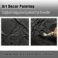 thumbnail image 5 of Large Hand Painted Black 3D Textured Abstract Wall Art, Minimalist Diagonal Line Raised Impasto Oil Painting Picture, 40x20 Inch Canvas Wall Decor for Living Room Bedroom Hallway Office, 5 of 9