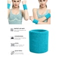 thumbnail image 3 of Hanerdun 6PCS Sports Wristbands Sweatbands Wrist Bands for Women Men Athletic Cotton Sweat Band Sky Blue, 3 of 5