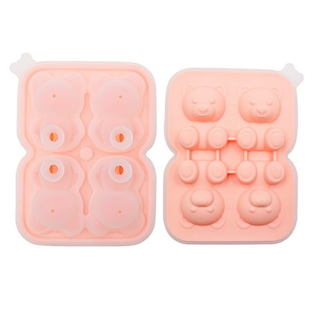 

Silicone Ice Cube With Shapes Mould Food Grade Silicone 4 Grids Stereoscopic Design Large Ice Cube Tray With Funnel Lid Easy Release Ice For 1pc Small Ice Trays Small Cubes Soup Freezer Tray round Ice