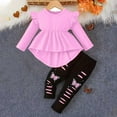 thumbnail image 2 of zbxnLI Kids Toddler Girls Clothes Fall Outfits Ruffle Long Sleeve Shirts Tops Butterfly Pants Fall Winter Sets, 2 of 8