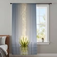 thumbnail image 3 of Zen Meditation Lotus Floral Semi Sheer Curtains Drapes for Living Room, Bedroom, French Doors Window 45 Inches Long, Green Floral Modern Art Rod Pocket Chiffon Curtain Drapery Voile Draperies Panel, 3 of 8