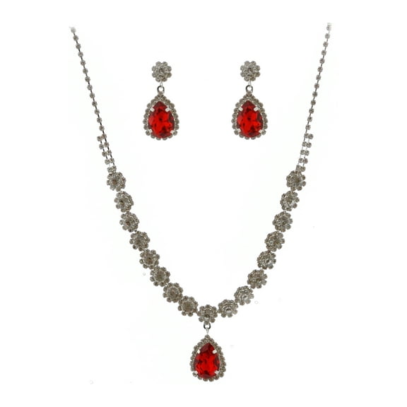 Fashion Jewelry Set Silver Plating Necklace Dangle Earrings Set