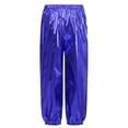 thumbnail image 3 of Aislor Girls Shiny Metallic Dance Pants Festival Party Pants Disco Loose Harem Trousers Blue 13-14, 3 of 7