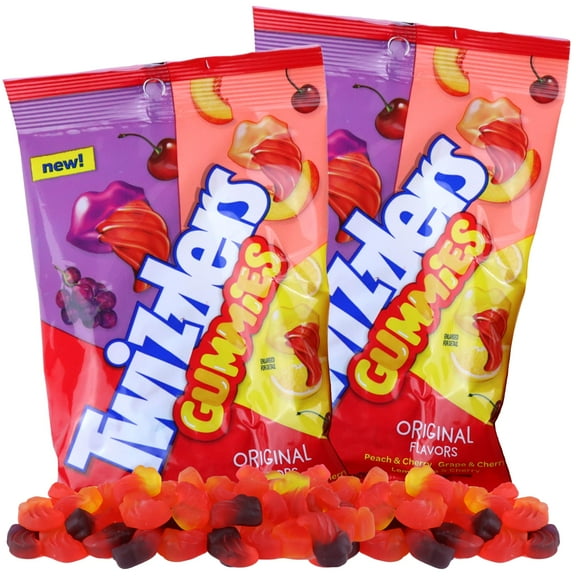 Tangy Twizzler Gummies, Soft and Chewy Fruit Flavored Candy, Party Treats and On-the-Go Snacks, 7 Ounces, (Pack of 2)
