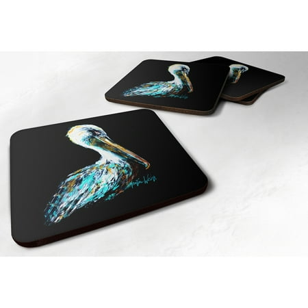 

Carolines Treasures MW1164FC Dressed in Black Pelican Foam Coaster Set of 4 3 1/2 x 3 1/2 multicolor