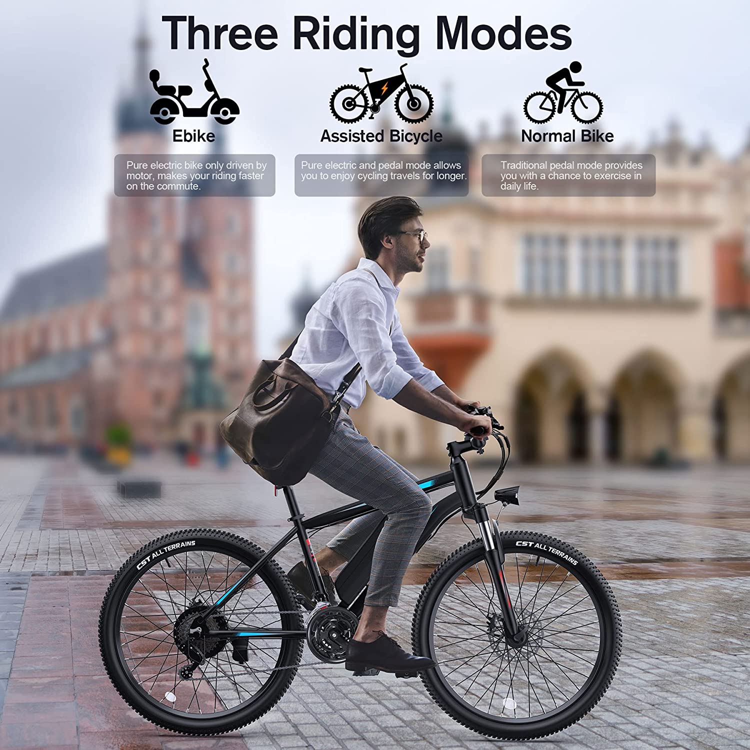 TotGuard 27.5" Electric Bike for Adults 500W Ebike, Adult Electric Bicycles Electric Mountain Bike with 48V 10Ah Removable Lithium Battery,Shimano 21S Gears,Lockable Suspension Fork UL2849
