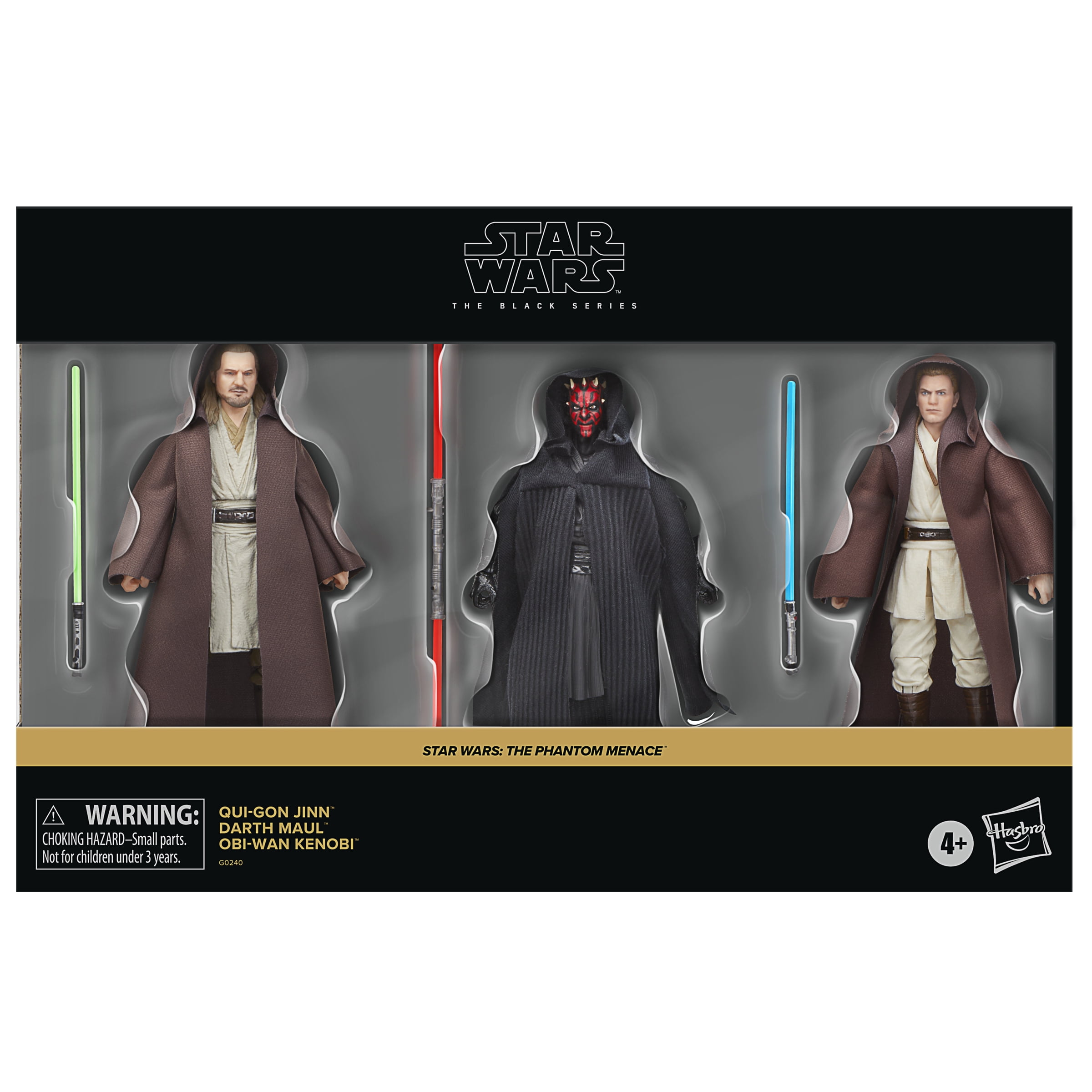 Star Wars The Black Series Qui-Gon Jinn, Darth Maul, Obi-Wan Kenobi Action Figure Set (6”)