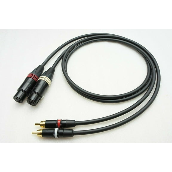 3 Foot -Mogami 2534 Quad Stereo Pair (L, R) | Neutrik Gold RCA to XLR Female