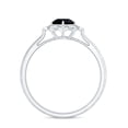 thumbnail image 3 of Rosec Jewels Vintage Style Black Spinel Engagement Ring - AAA Quality - Black Spinel Ring with Diamond Halo - with Jewelry Box, 18K White Gold, US 10.50, 3 of 9