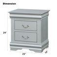 thumbnail image 2 of Tcbosik Contemporary Wooden Nightstand in Silver, 2-Drawer Storage Bedside Table, for Bedroom or Guest Room, No Assembly, 2 of 10