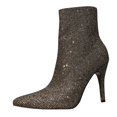 thumbnail image 1 of B91xZ Chaussures d'Automne pour Femmes 2023 Bottines Plates à Fermeture Éclair Extérieure, Marron 9, 1 of 5