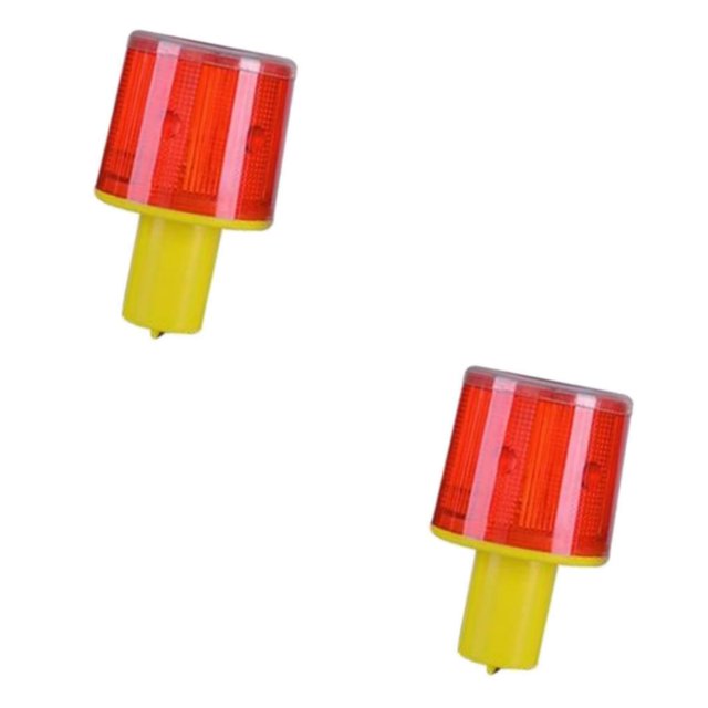 ZheElen Versatile Solar LED Round Caution Light Multi-Purpose Traffic Alarm Flash Light Type E 2Set