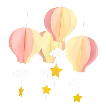 SKYSONIC Hot Air Balloon Decorations for Shower (Light Blue,8 Pack)