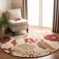 thumbnail image 3 of SAFAVIEH Blossom Nancy Floral Flowers Wool Area Rug, Beige/Multi, 5' x 8', 3 of 11