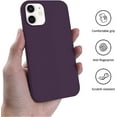thumbnail image 6 of Shockproof Designed for iPhone 12 Mini Case, Food Grade Liquid Silicone Phone Case with [Soft Anti-Scratch Microfiber Lining] Drop Protection 5.4 inch Slim Thin Cover, Deep Purple, 6 of 16