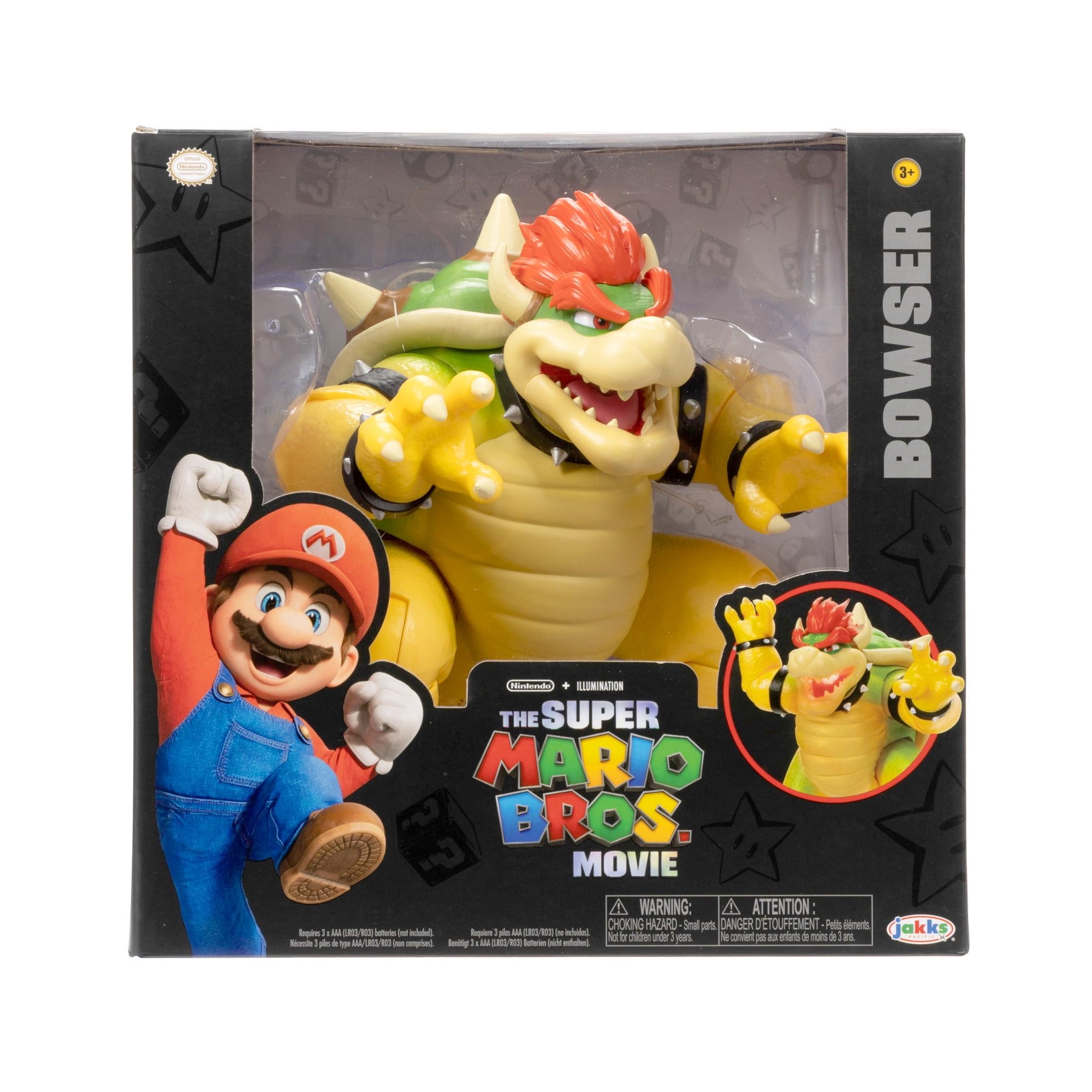The Super Mario Bros. Movie 7 inch Feature Bowser Action Figure with