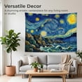 thumbnail image 3 of XaaKee Tapestry Wall Hanging, Ocean Cliffs Post-Impressionism Night Landscape Tapestry For Bedroom, High-Quality Polyester Large Wall Tapestry For Living Room And Bedroom, 60x40Inch, 3 of 9