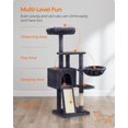 thumbnail image 3 of Cat Tree .Cat Tower for Indoor Cats MultiLevel Cat Condo with Removable Washable Perch Cover Cat Furniture with Scratching Post and Board Basket Cave Light PCTW, 3 of 8