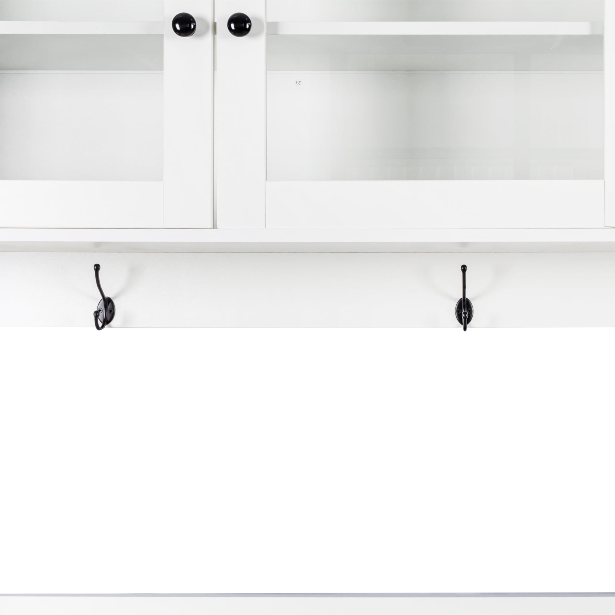 Mintazer 63" W Large Kitchen Hutch Cabinet with 4 Doors & 4 Drawers, Freestanding Pantry Storage with Microwave Shelf for Kitchen Dining Room, White