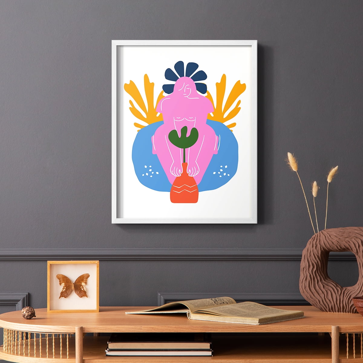 Matisse CDLV in White Solid Wood Framed Print No Nail Hanging